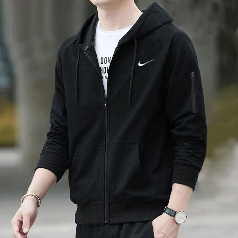 Nike耐克男外套春秋款运动训练服加绒针织连帽衫夹克DQ4831-010