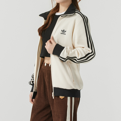阿迪达斯三叶草夹克男女装春季新款运动服针织外套JW0109