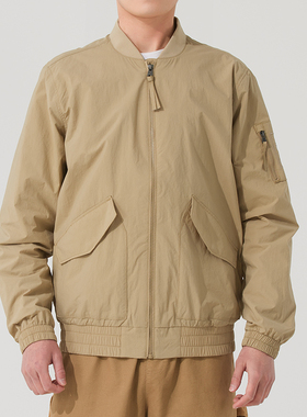 Timberland添柏岚男卡其色飞行夹克冬季户外防风外套运动服A4225