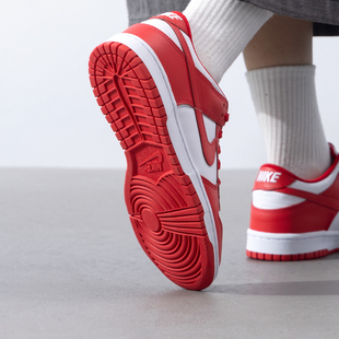 耐克（NIKE）女鞋青少年 25新年款红色DUNK LOW大童潮流时尚休闲