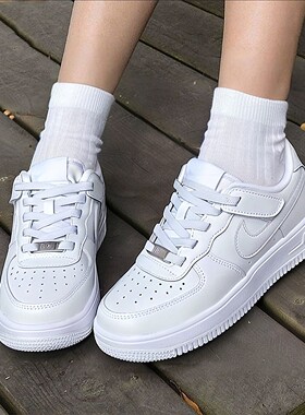 NIKE耐克厚底小白鞋儿童鞋FORCE 1 LOW休闲板鞋低帮运动鞋FN0237