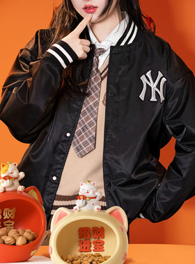 美职棒MLB外套男女短款棒球服25冬季龙年刺绣运动夹克 3AJPQ0141