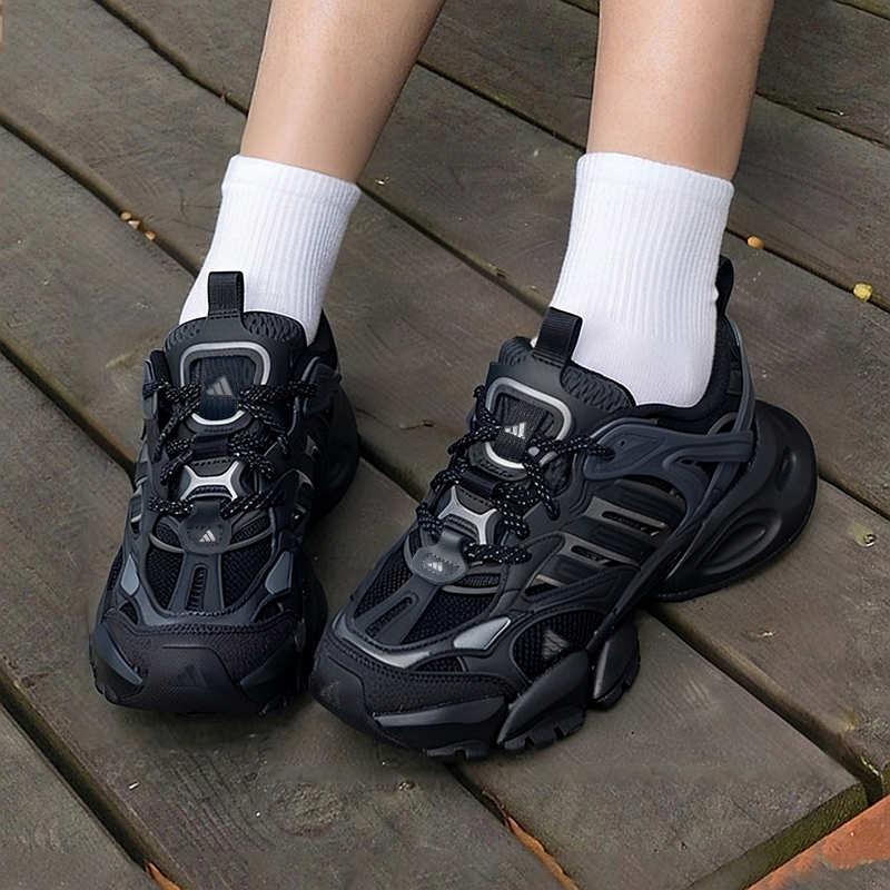 阿迪达斯新款休闲鞋老爹鞋厚底轻机甲鞋男鞋健身训练运动鞋JR3086