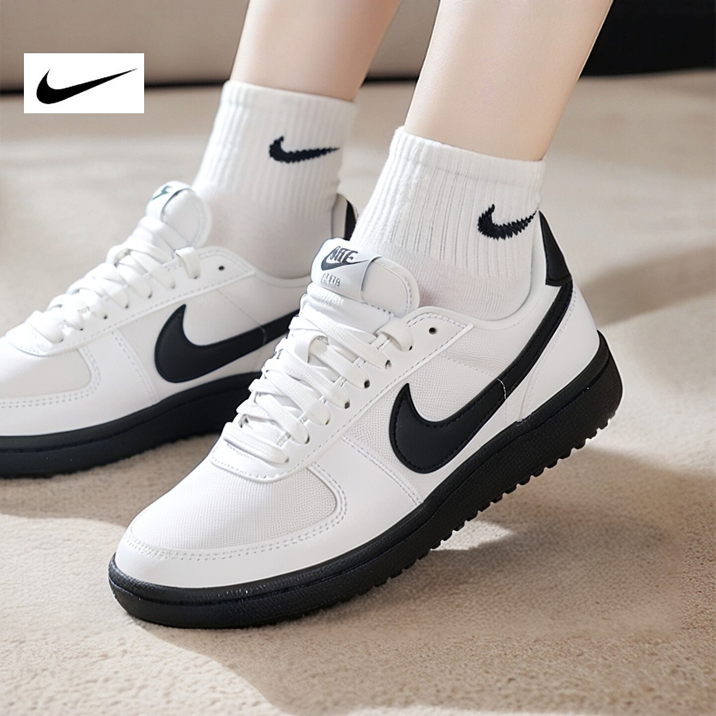 NIKE耐克女鞋滑板鞋2026新款黑白配色低帮运动休闲鞋FZ5593-105