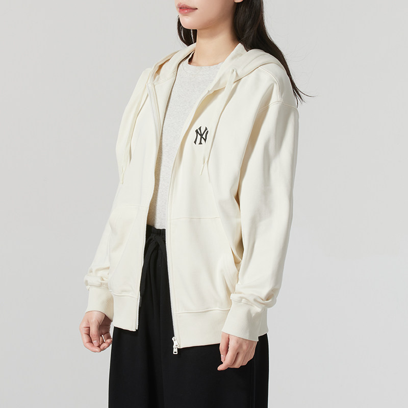 MLB2025新款男女同款针织连帽夹克情侣运动休闲外套3ATRB0151