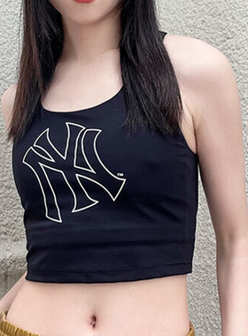 美职棒MLB女款运动内衣无袖T恤户外健身运动服简约背心3FTKB0433