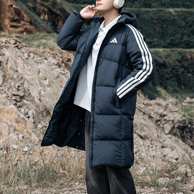 adidas阿迪达斯长款羽绒服男装上衣冬季户外休闲保暖厚外套KC2499