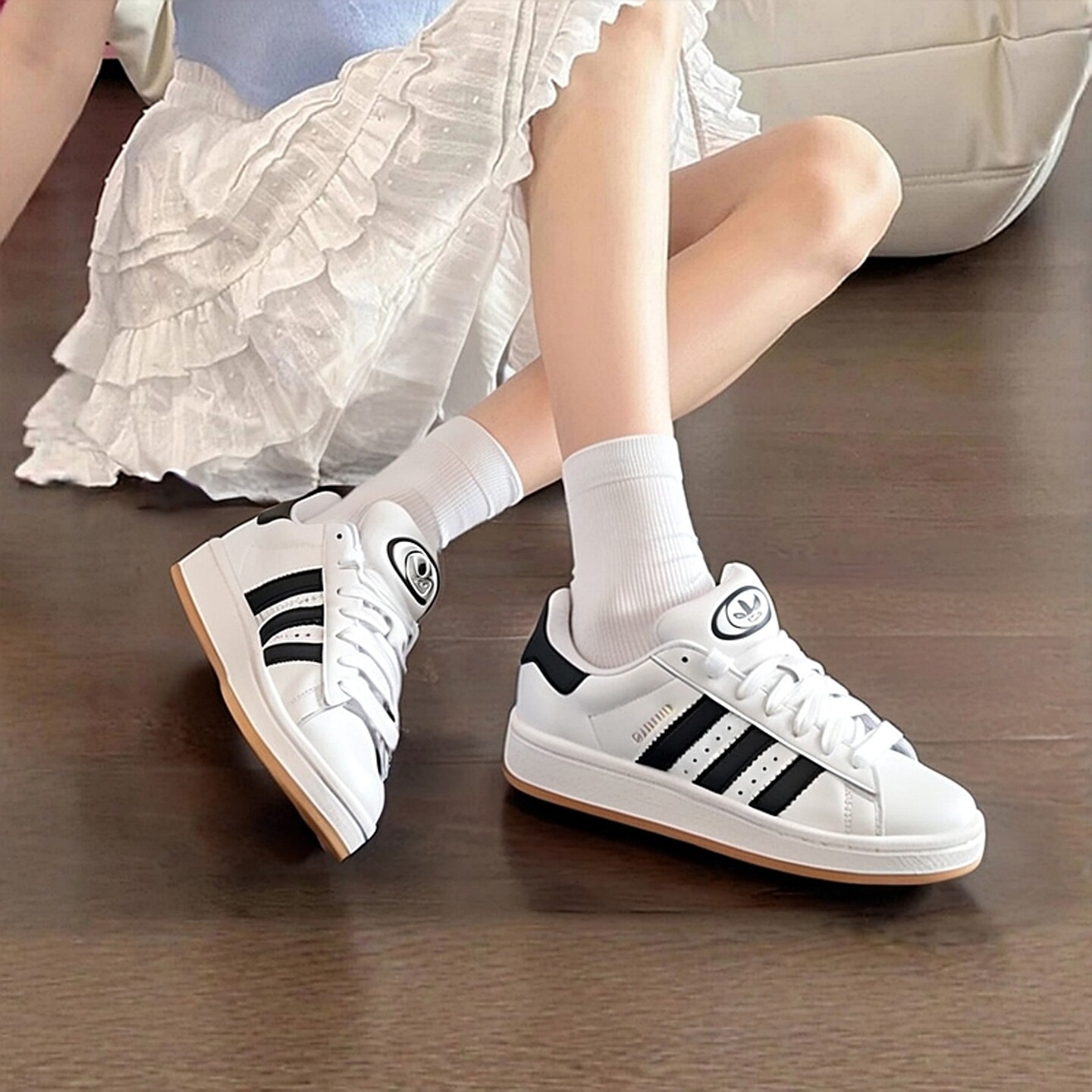 阿迪达斯三叶草官方正品男鞋女鞋低帮板鞋厚底小白鞋潮流休闲鞋子