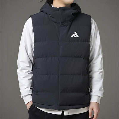 阿迪达斯官方正品男款运动休闲马甲25年秋冬季保暖羽绒马甲KH3995