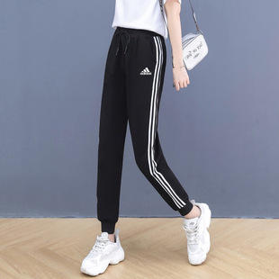 新款 2025冬季 休闲三条纹束脚裤 运动裤 GM5542 阿迪达斯裤 长裤 子女裤