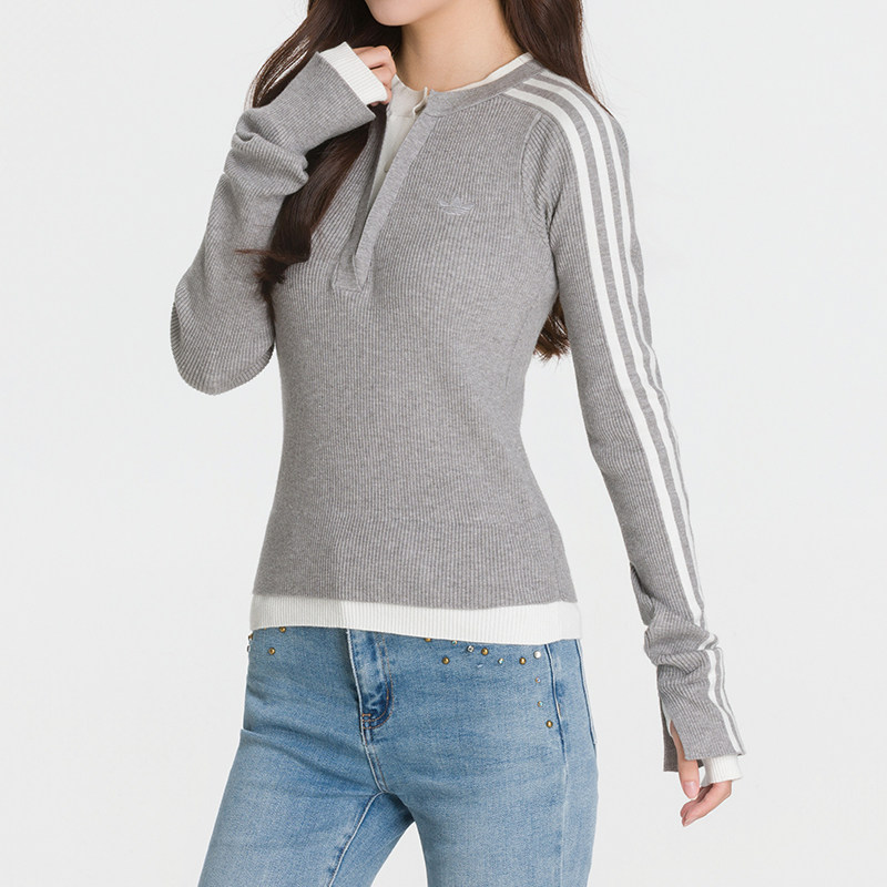 adidas阿迪达斯三叶草女装套头衫毛衣26秋季新款长袖卫衣LH2670