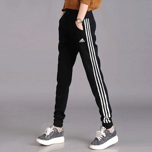 女裤 三条纹束脚跑步长裤 2025冬季 休闲裤 GM5542 新款 阿迪达斯运动裤
