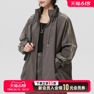 阿迪达斯三叶草女装梭织夹克外套2026夏季新款休闲运动服KR2626