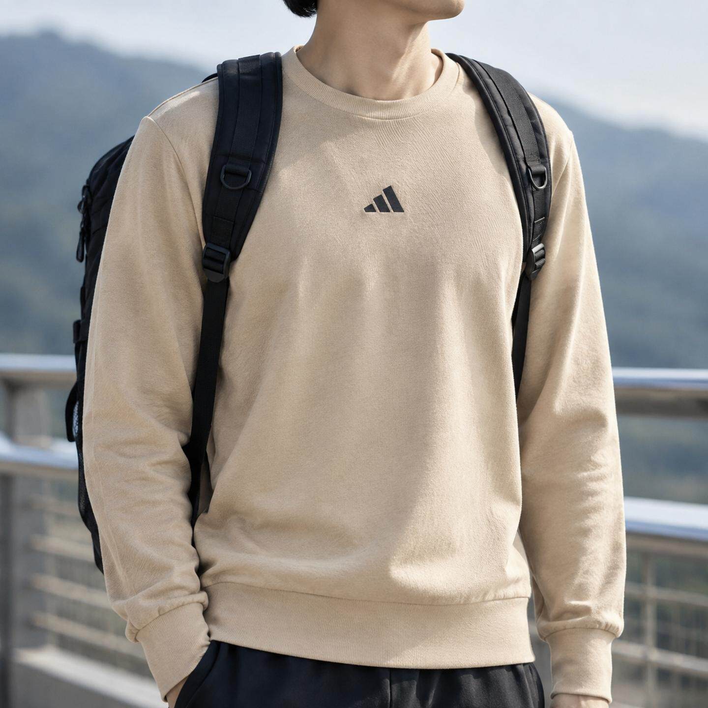阿迪达斯adidas男装毛圈卫衣秋季新款运动服跑步健身训练套头衫