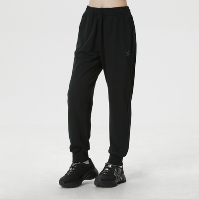 MLB针织长裤子春季新款束脚裤跑步运动裤黑色刺绣休闲裤3APTB0161