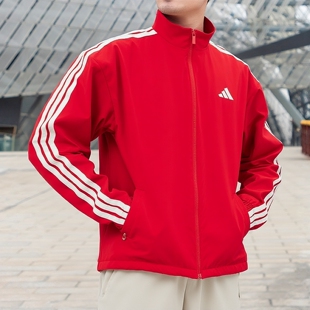 Adidas阿迪达斯红色马年本命年外套26春新年款 加绒保暖夹克KR2519