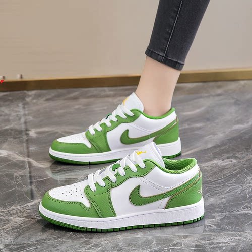 耐克Air Jordan 1 女鞋绿色休闲鞋低帮运动鞋厚底板鞋HF4779-100