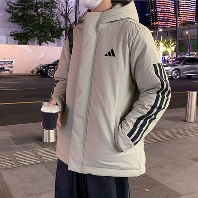 adidas阿迪达斯冬季新款运动休闲保暖上衣夹克外套男短棉服JY8305