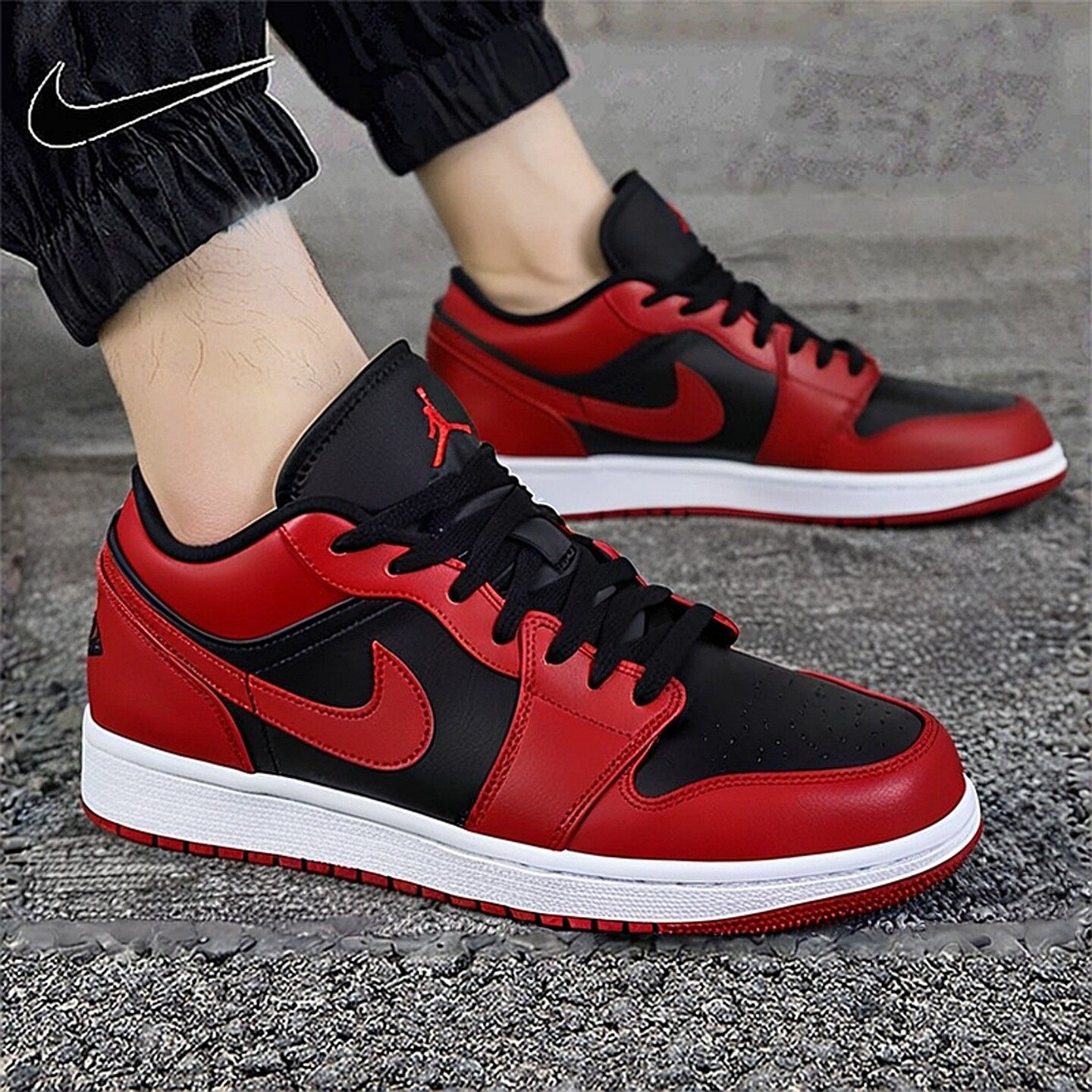 NIKE耐克男鞋官方板鞋休闲鞋25新款红色AJ1运动篮球鞋553558-166