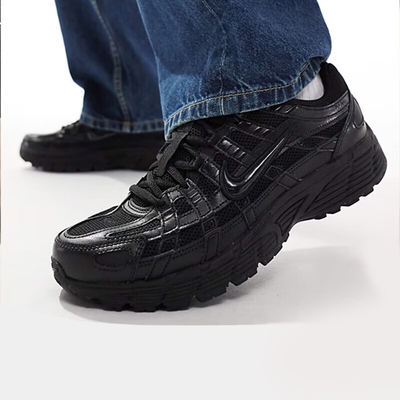 NIKE耐克男鞋P-6000黑武士26新款休闲厚底减震跑步鞋CD6404-002