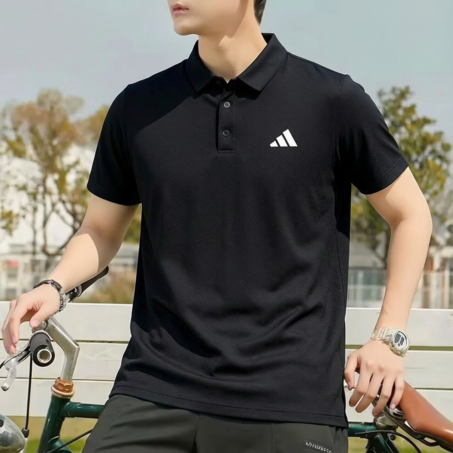 Adidas阿迪达斯短袖POLO衫男装2026夏季新款运动服商务T恤HR8730 - 实物图