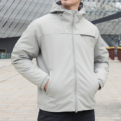 阿迪达斯男装梭织夹克外套26新款加绒保暖运动服连帽外套KG5179