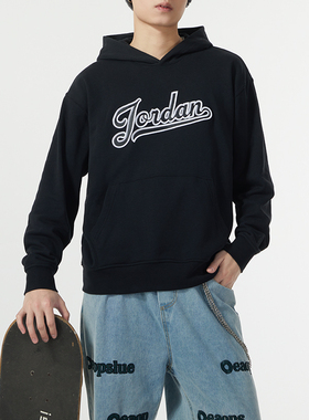 NIKE耐克男装连帽卫衣冬季运动服JORDAN黑色休闲套头衫FN4614-010