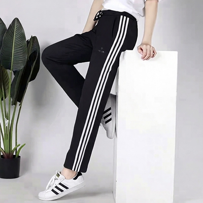 阿迪达斯女裤针织直筒长裤子26春季新款运动裤宽松休闲裤KB7587