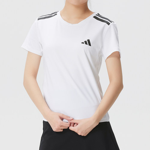 阿迪达斯女款短袖T恤26春夏新款运动服休闲圆领跑步上衣JX1869