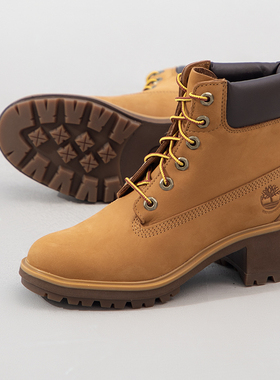 Timberland添柏岚女鞋高帮粗跟靴子黄色户外休闲时尚马丁靴A25BS