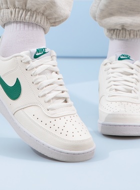 Nike耐克Court Vision女鞋白绿色低帮潮流板鞋运动休闲鞋HV5246