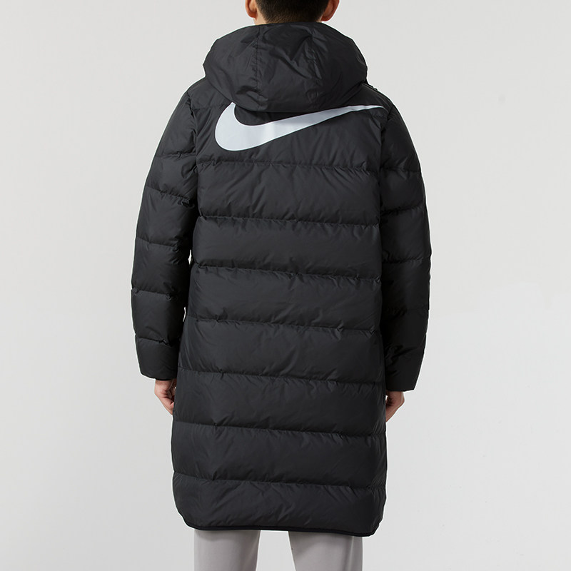 NIKE耐克男黑色羽绒服新款连帽刺绣款时尚休闲保暖长款外套HQ41,运动服/休闲服装,运动羽绒服,淘宝优惠券,粉丝福利购,淘宝优惠卷