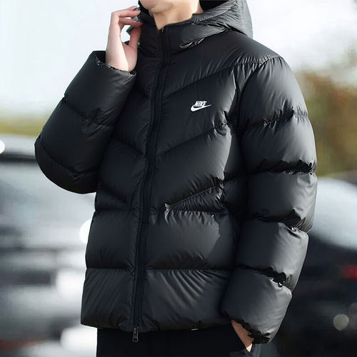 NIKE耐克男装黑色短款羽绒服25冬季防风拒水外套保暖运动服HQ7791