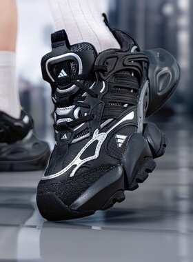 阿迪达斯男鞋女鞋轻机甲鞋赛博XLG RUNNER DELUXE黑老爹鞋IH0070