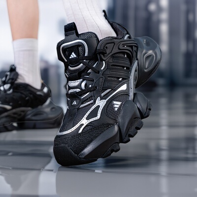 阿迪达斯男鞋女鞋轻机甲鞋赛博XLG RUNNER DELUXE黑老爹鞋IH0070