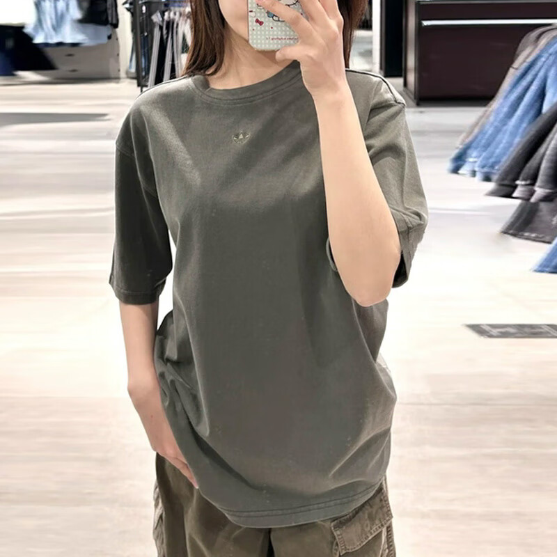 adidas阿迪达斯三叶草短袖女装25夏季透气运动服圆领T恤 JI5729