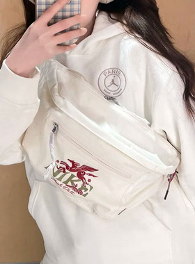 NIKE耐克男女腰包白色单肩包26春马年新款斜挎包旅游休闲包IQ0978