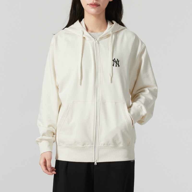 MLB 2025新款针织夹克连帽运动服外套情侣休闲男装女装3ATRB0151