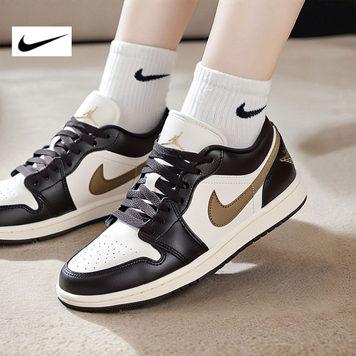 NIKE耐克女鞋厚底休闲鞋25新款AIR JORDAN 1运动低帮篮球鞋DC0774