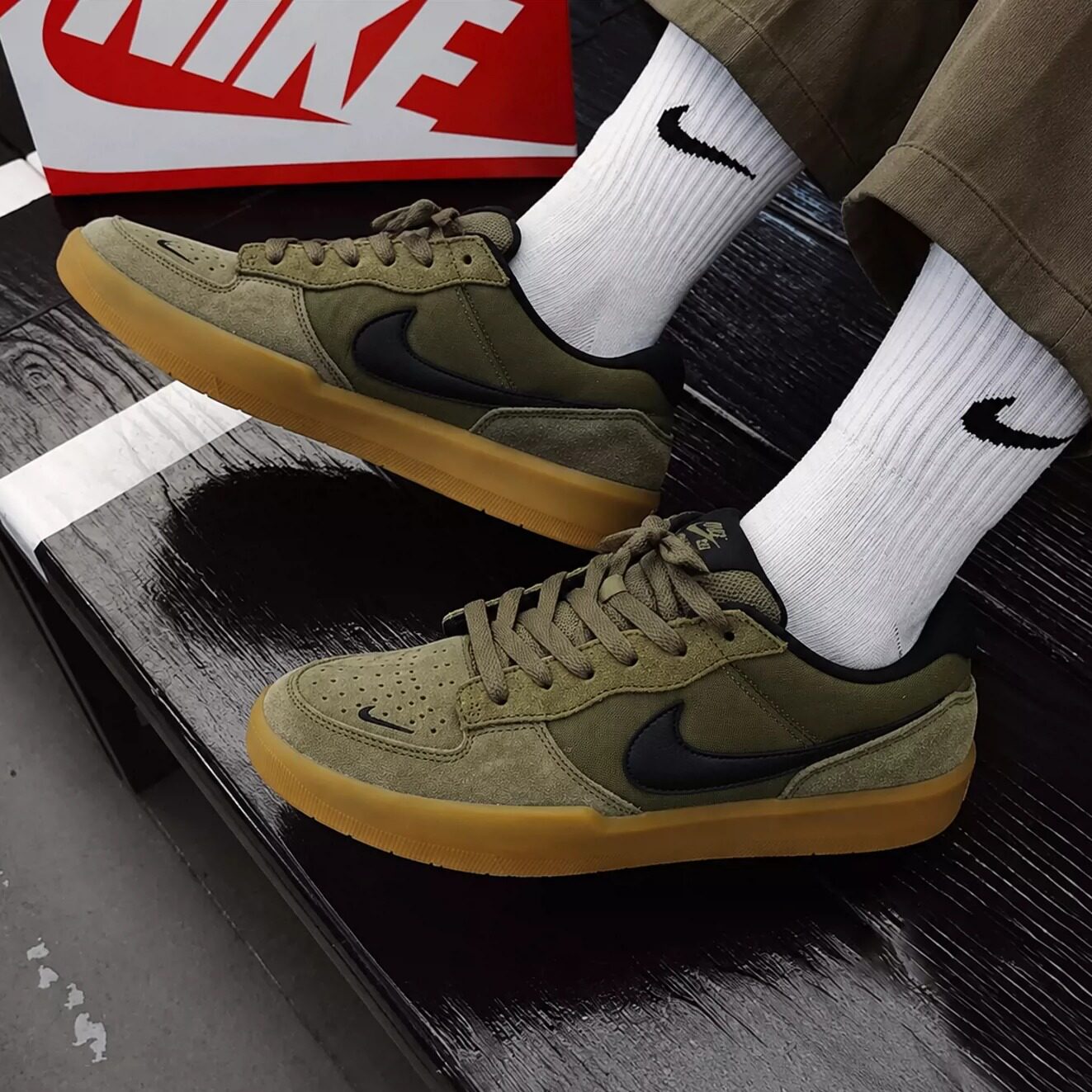 耐克休闲鞋2026新款男子NIKE SB FORCE 58滑板鞋运动鞋IQ8398-200