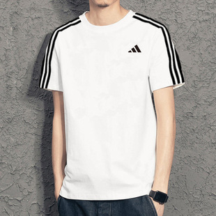 白色透气健身衣运动T恤潮 阿迪达斯男士 新款 2026春季 IB8151 短袖