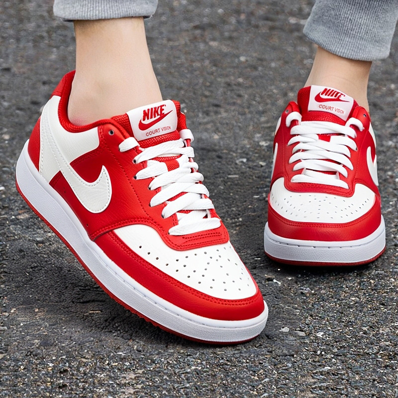 NIKE耐克女鞋红色休闲鞋25冬季新年款透气低帮运动鞋板鞋DH3158