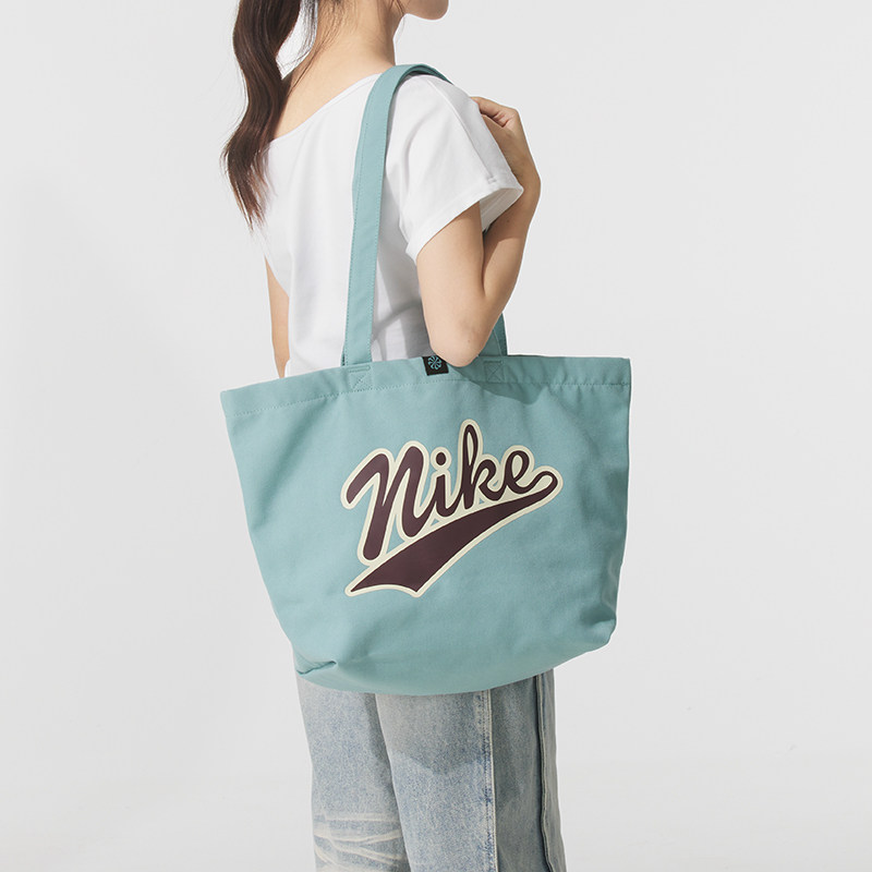 NIKE耐克帆布包男女包夏季新款单肩包轻便运动时尚背包复古托特包