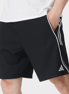 adidas阿迪达斯男裤梭织短裤25冬季新款透气足球跑步运动裤IW0407