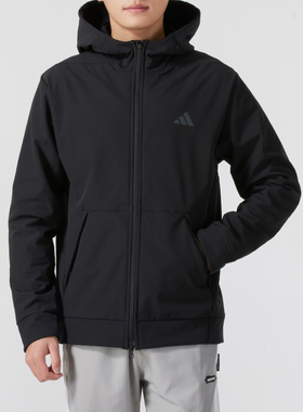 adidas阿迪达斯梭织连帽夹克男装新款加绒时尚休闲外套IN5607