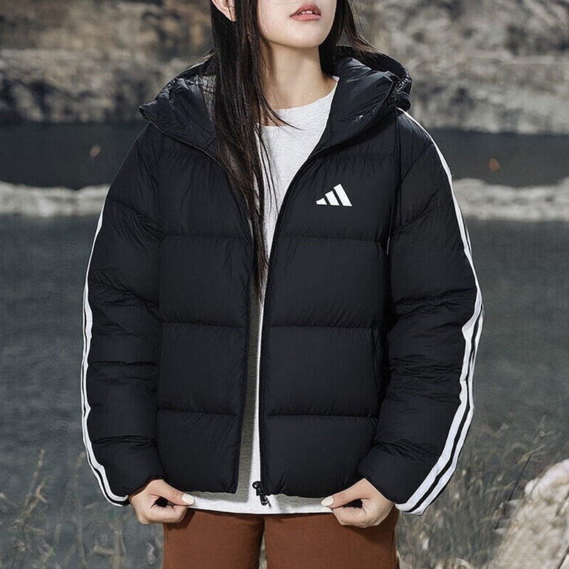阿迪达斯羽绒服女25冬季羽绒外套保暖加厚夹克正品连帽女装KH3978