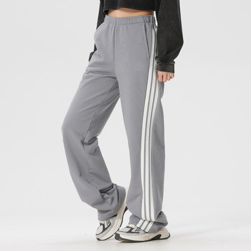 adidas直筒拖地裤女裤2026夏新款运动休闲针织长裤KX8908