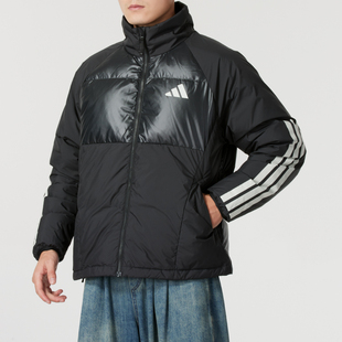 adidas阿迪达斯男短款羽绒服25冬季新款运动服保暖立领外套JG5923