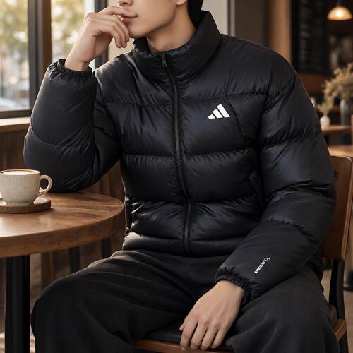阿迪达斯男装羽绒服梭织夹克外套旅游休闲保暖厚实运动服KQ5497