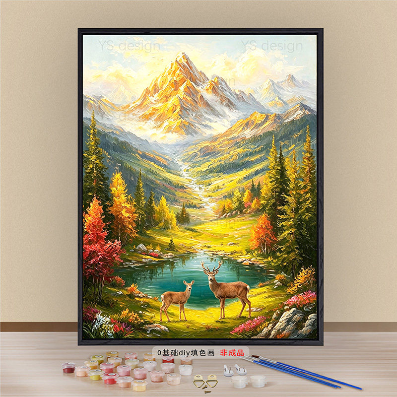金山聚宝盆数字油画diy手工填色